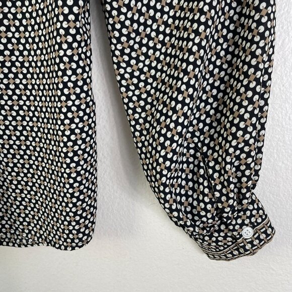 Max Studio Womens Large Geometric Button Up Shirt Long Sleeve Blouse Top - Picture 10 of 10